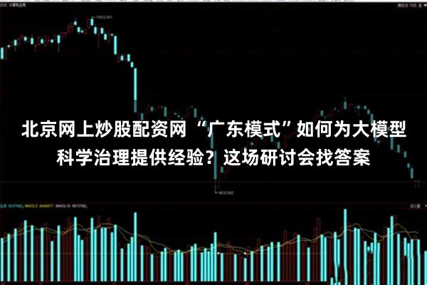 北京网上炒股配资网 “广东模式”如何为大模型科学治理提供经验？这场研讨会找答案