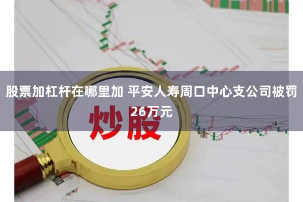 股票加杠杆在哪里加 平安人寿周口中心支公司被罚26万元