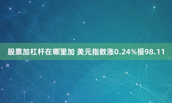 股票加杠杆在哪里加 美元指数涨0.24%报98.11