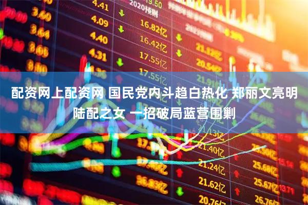 配资网上配资网 国民党内斗趋白热化 郑丽文亮明陆配之女 一招破局蓝营围剿